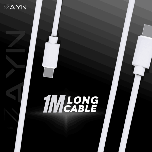Zayn USB-C to USB-C Data Cable with Aluminium Shield | Fast Charging & Rugged Build - Image 5